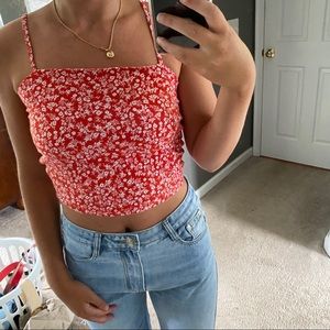 PACSUN red flower print tank top